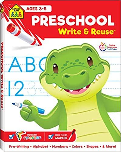 School Zone - Preschool Write & Reuse Workbook - Spectrawide Bookstore