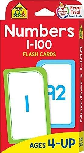 School Zone Numbers 1-100 Flash Cards Ages 4-Up - Spectrawide Bookstore