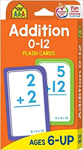 School Zone Addition 0-12 Flash Cards Ages 6-Up - Spectrawide Bookstore