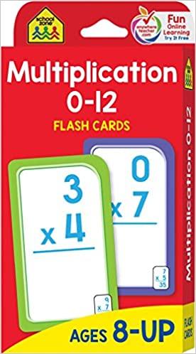 School Zone Multiplication 0-12 Flash Cards Ages 8-Up - Spectrawide Bookstore