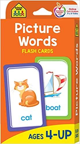 School Zone Picture Words Flash Cards Ages 4-Up - Spectrawide Bookstore