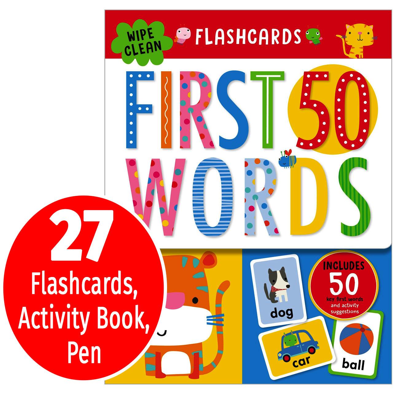 First 50 Words - Wipe Clean Flashcards - Big Size cards - Spectrawide Bookstore