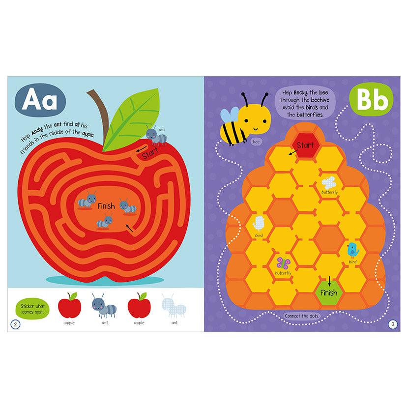 My A-Maze-ing ABC Activity Book - A Fun Alphabet Sticker Activity Book - Spectrawide Bookstore