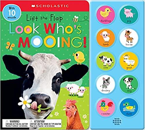Lift The Flap Look Who's Mooing! with 10 Sound Buttons - Spectrawide Bookstore