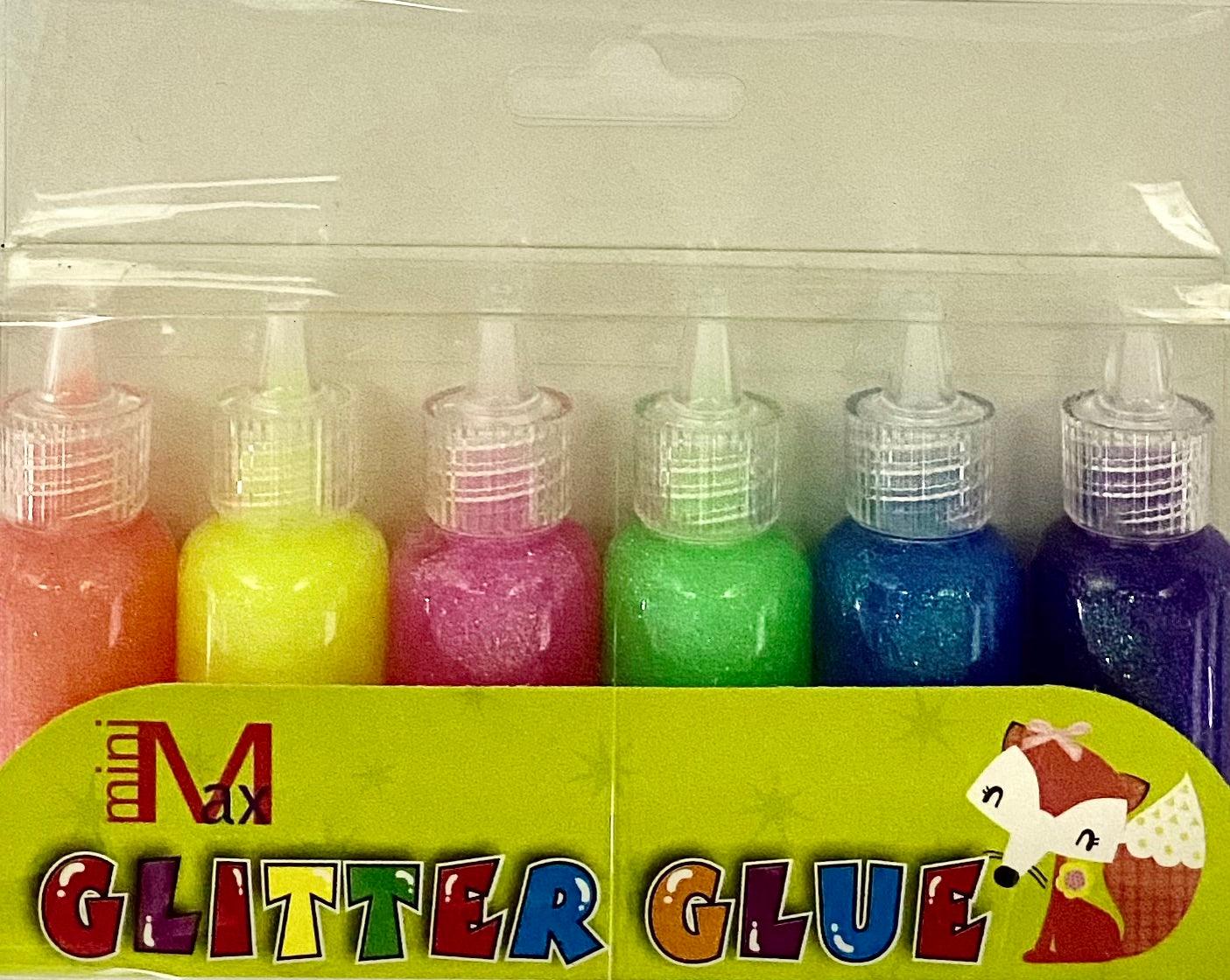 Glitter Glue - Bottle 6 Neon colours Washable, Non-Toxic & Safe for Kids - Spectrawide Bookstore