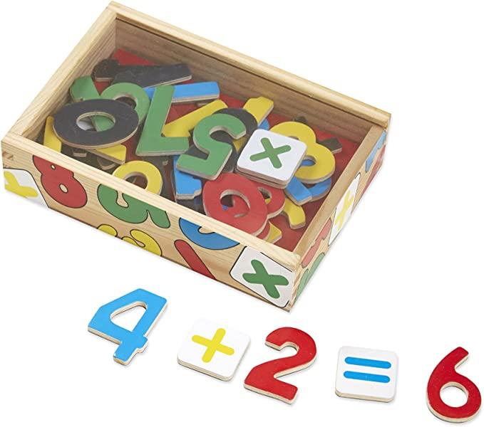 Melissa & Doug 37 Wooden Number Magnets in a Box - Spectrawide Bookstore