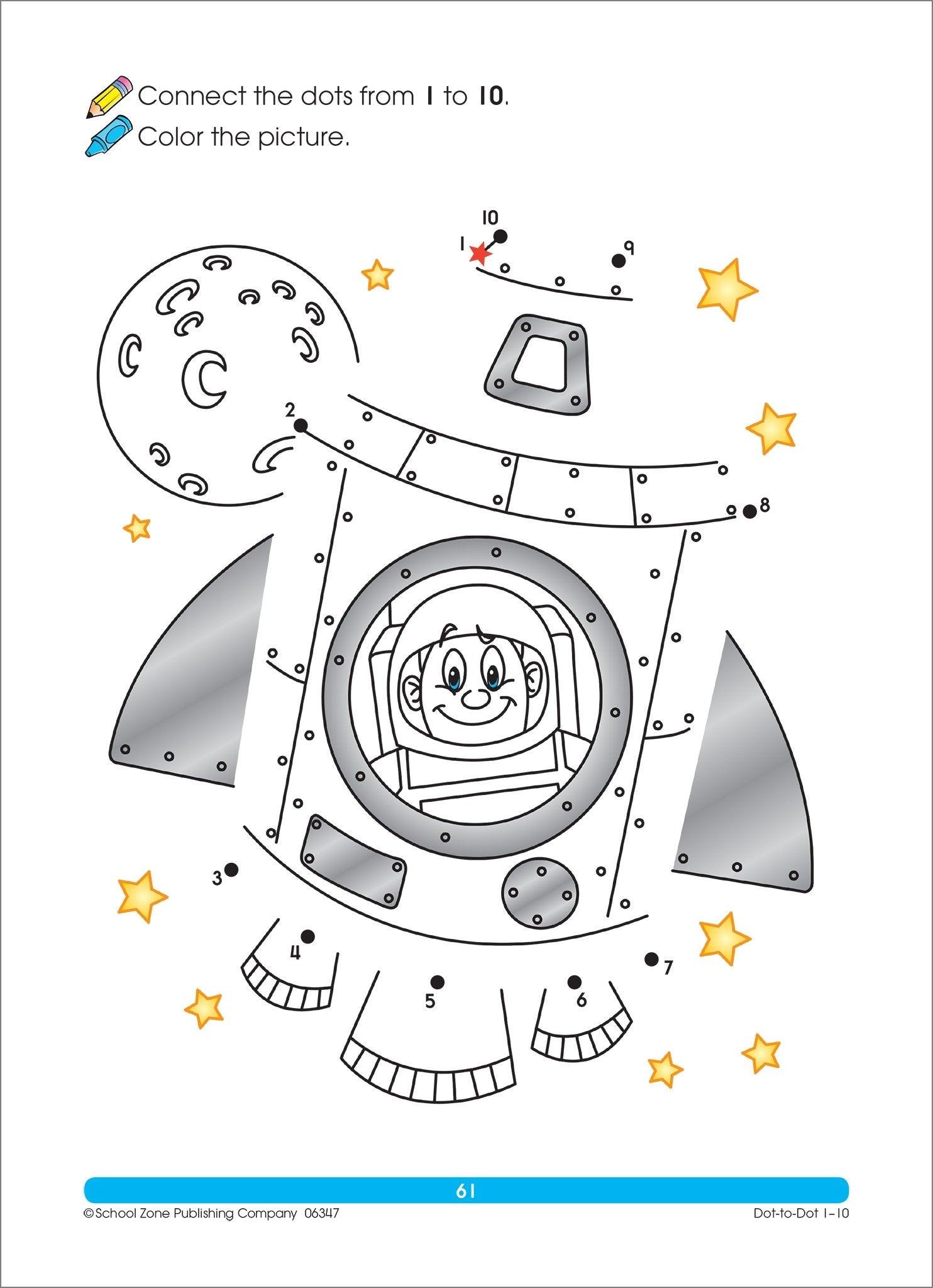 School Zone Big Dot-To-Dots & More Workbook Ages 6-8 - Spectrawide Bookstore