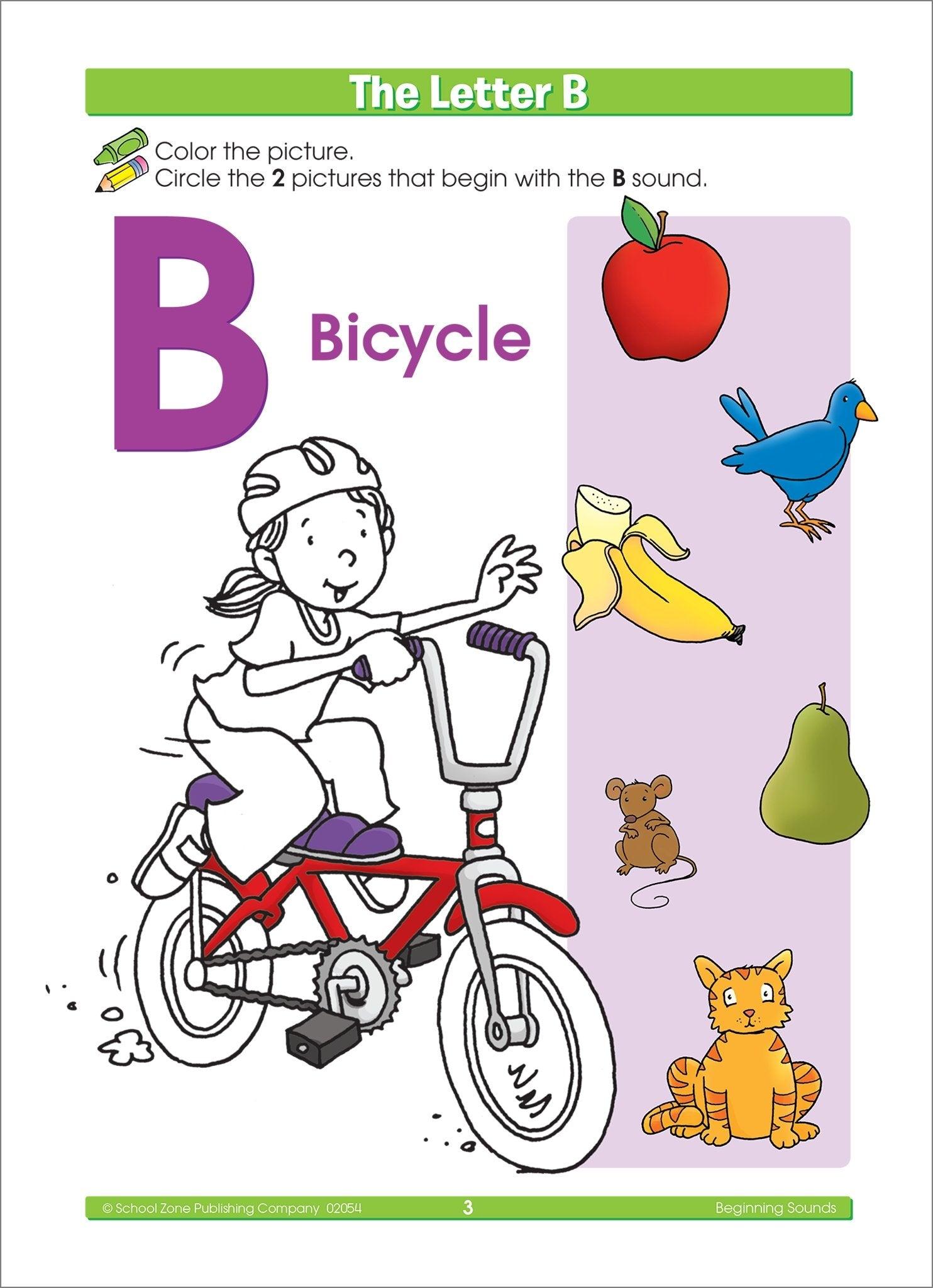 School Zone A Get Ready! Book Beginning Sounds Ages 3-5 - Spectrawide Bookstore