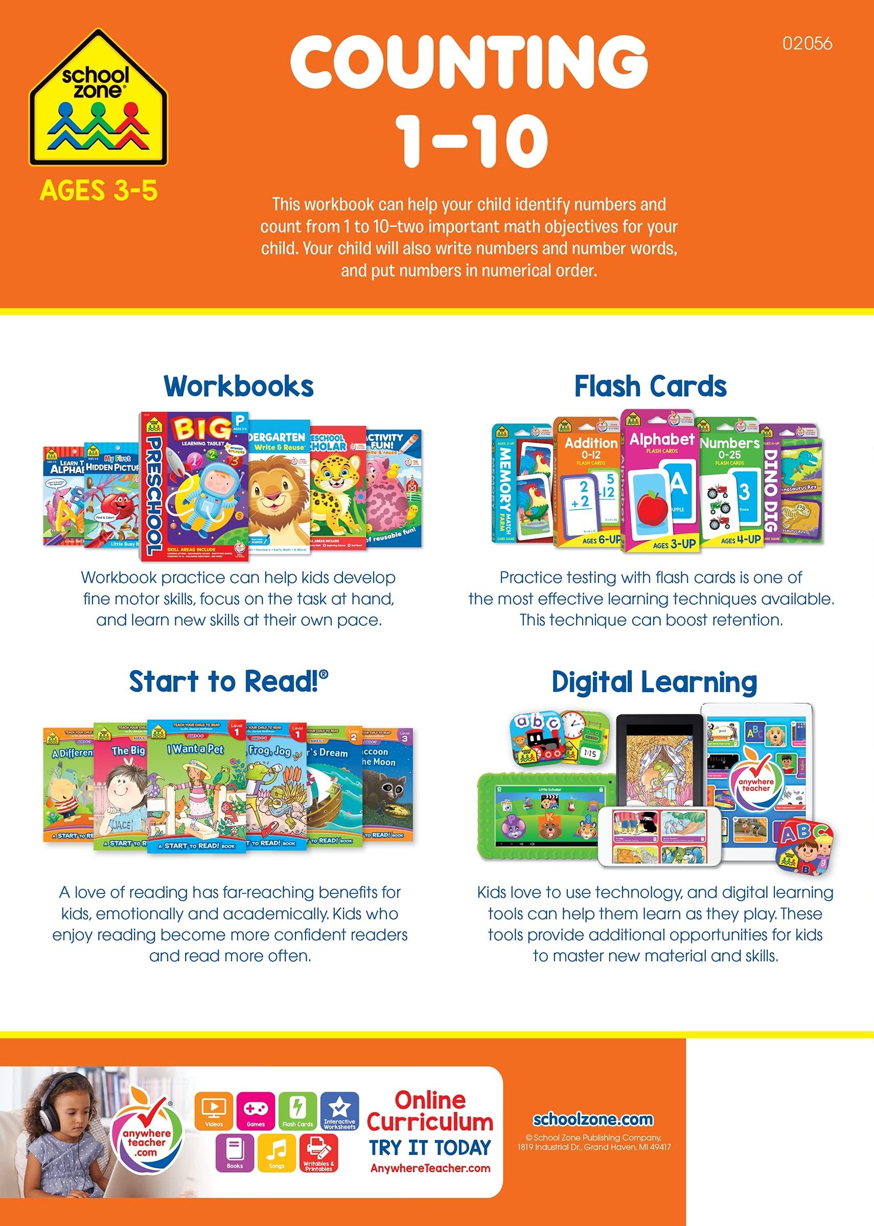 School Zone Counting 1-10 A Get Ready! Book - Spectrawide Bookstore