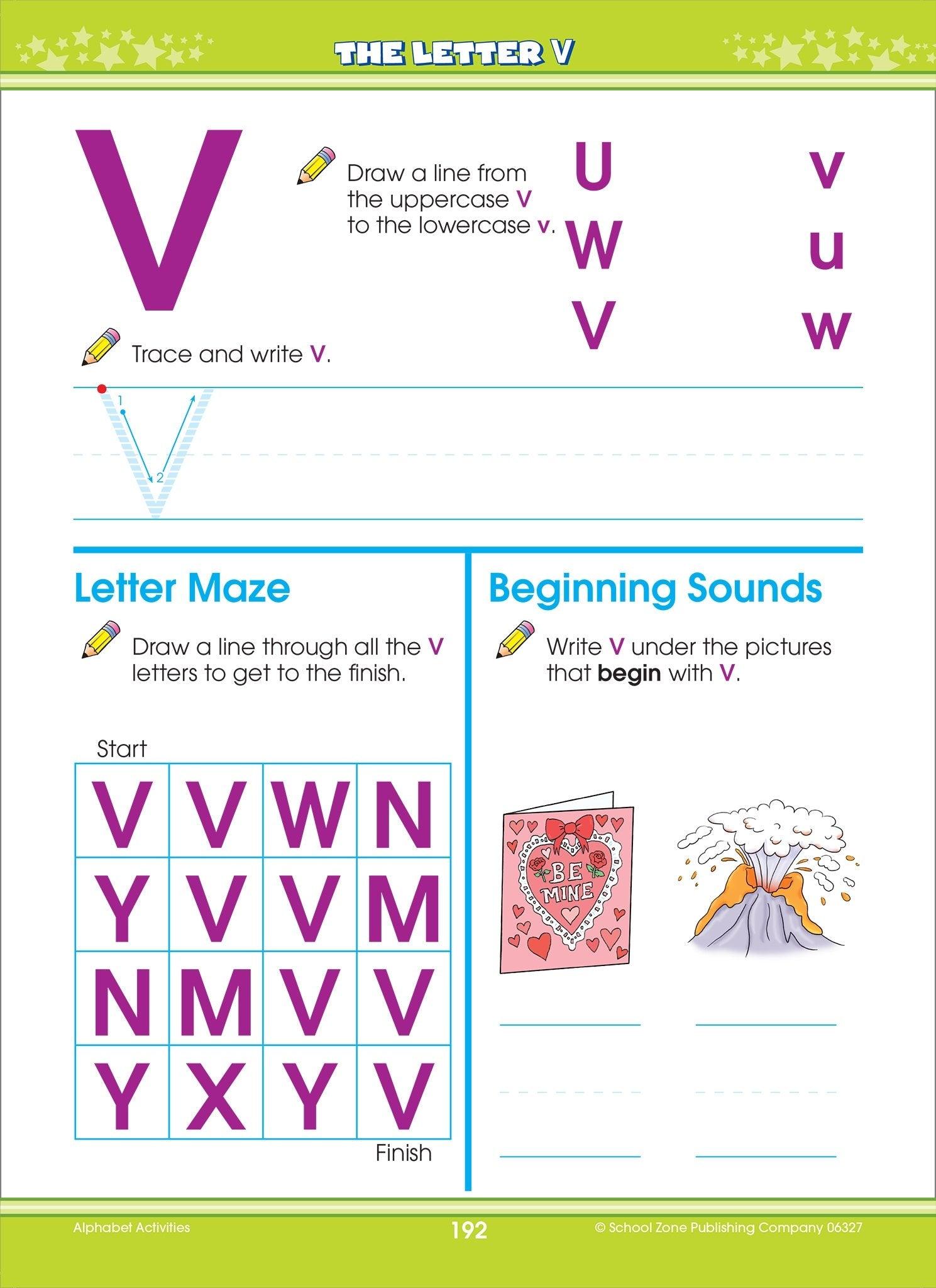 School Zone Big Alphabet Workbook Ages 3-5 - Spectrawide Bookstore