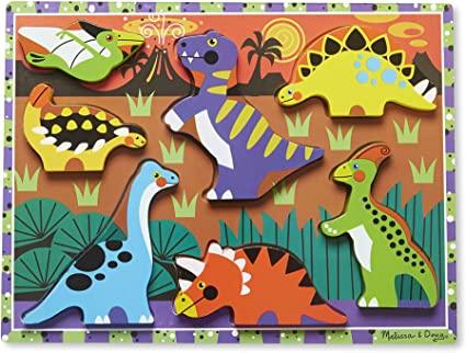 Melissa & Doug Wooden Chunky puzzle - Dinosaurs - Spectrawide Bookstore