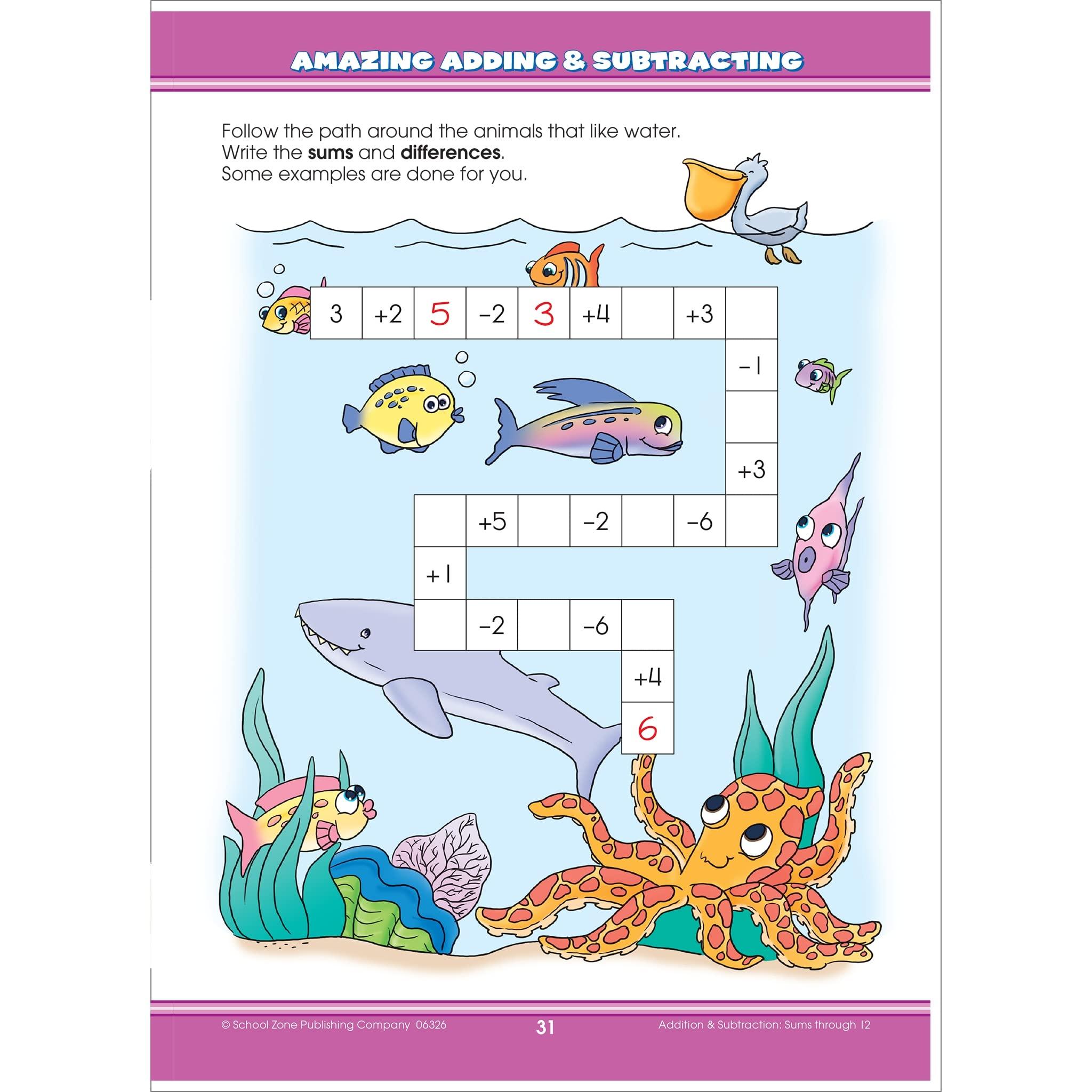 School Zone Big Math 1-2 Workbook Ages 6-8 - Spectrawide Bookstore