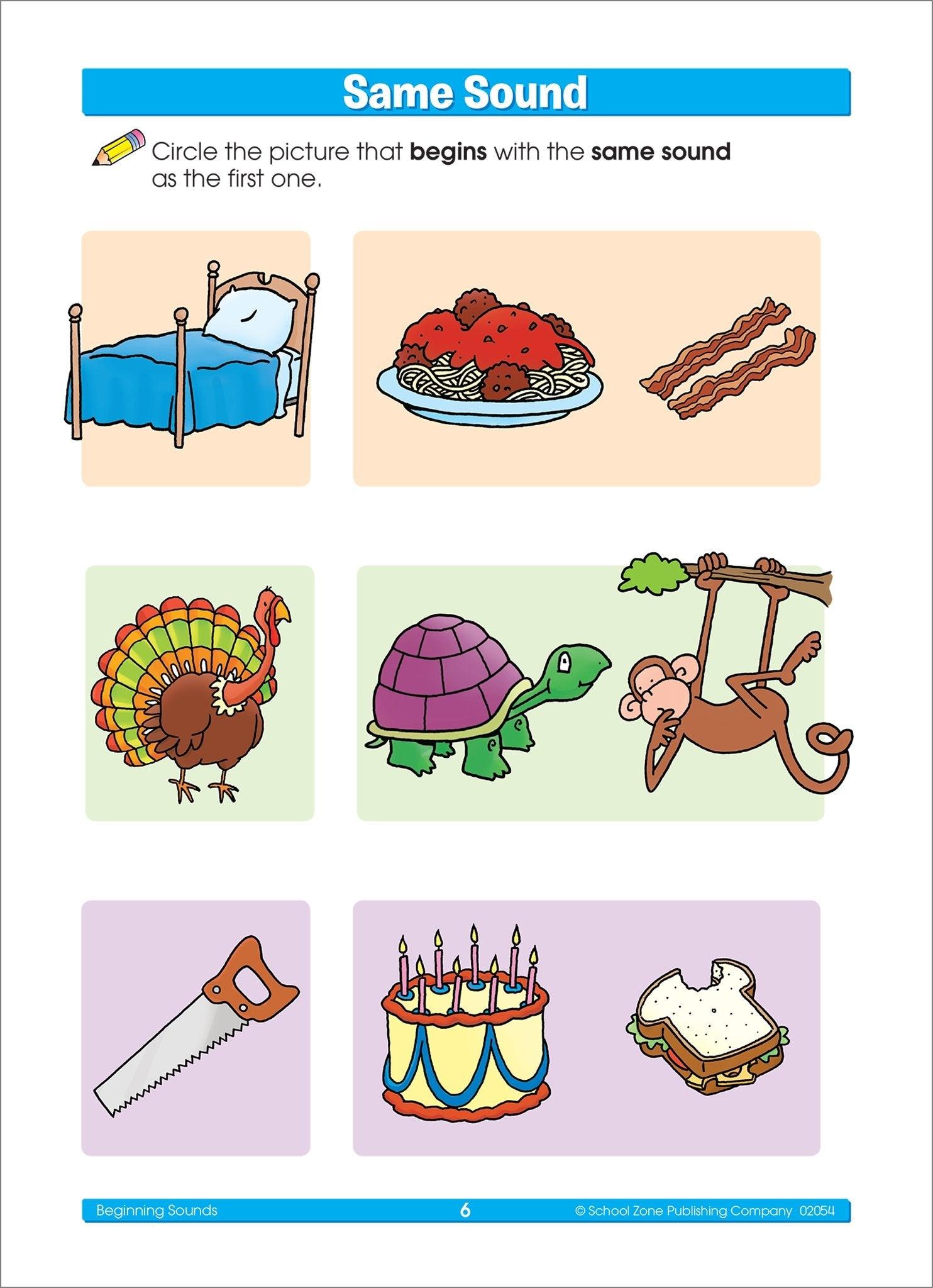 School Zone A Get Ready! Book Beginning Sounds Ages 3-5 - Spectrawide Bookstore