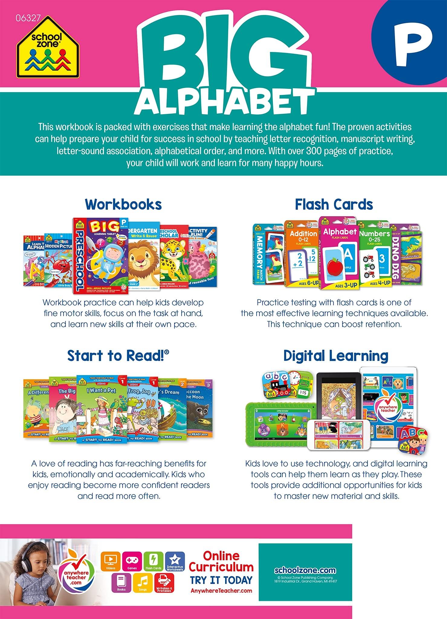 School Zone Big Alphabet Workbook Ages 3-5 - Spectrawide Bookstore