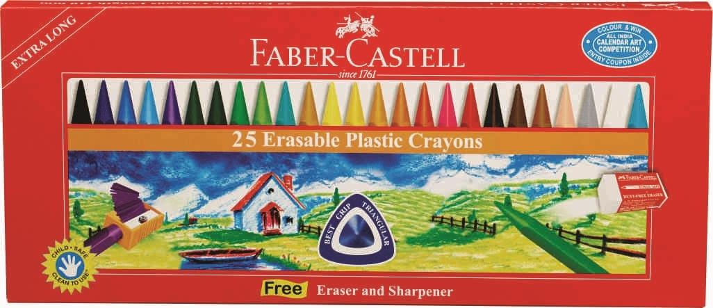 Faber-Castell - Eraser Plastic Crayons - Spectrawide Bookstore