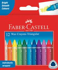 Faber-Castell - 12 Wax Crayons Triangular - Spectrawide Bookstore