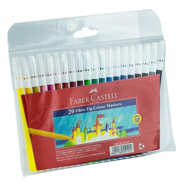 Faber-Castell - 20 Fibre-Tip Colour Markers - Spectrawide Bookstore