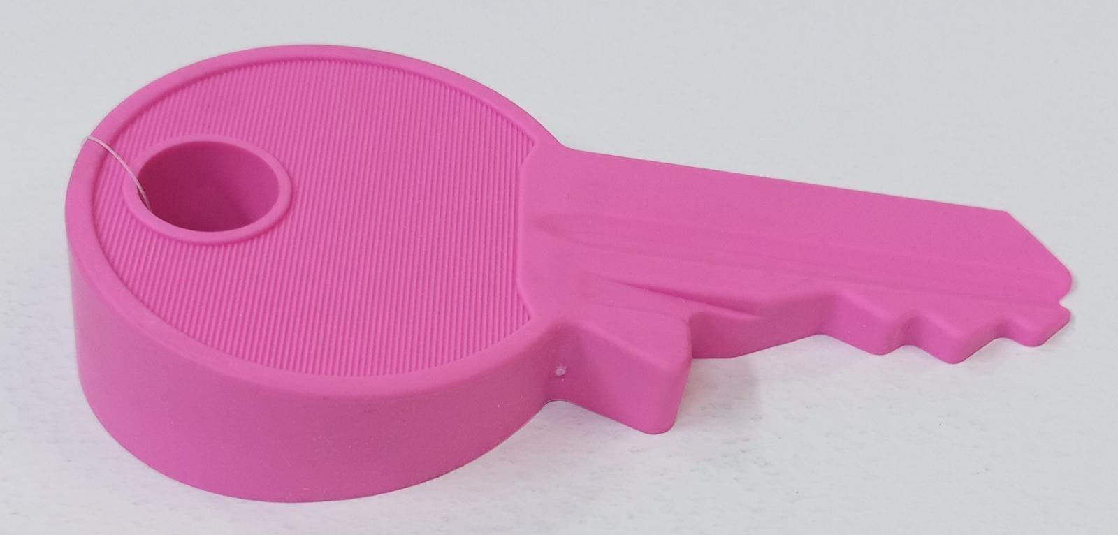 Door Stopper - Pink - Silicone Wedge Decorative Key Shape - Great for Kids Room, Flexible and Non Scratching, Heavy Duty - Stop Door From Closing - Spectrawide Bookstore