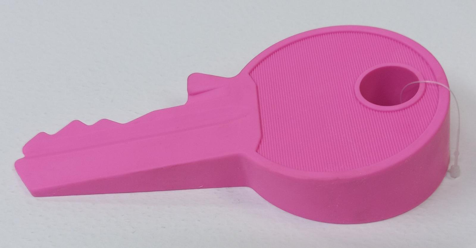 Door Stopper - Pink - Silicone Wedge Decorative Key Shape - Great for Kids Room, Flexible and Non Scratching, Heavy Duty - Stop Door From Closing - Spectrawide Bookstore