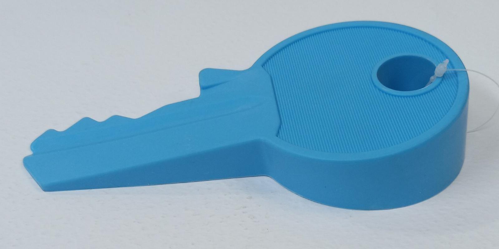 Door Stopper - Sky Blue - Silicone Wedge Decorative Key Shape - Great for Kids Room, Flexible and Non Scratching, Heavy Duty - Stop Door From Closing - Spectrawide Bookstore