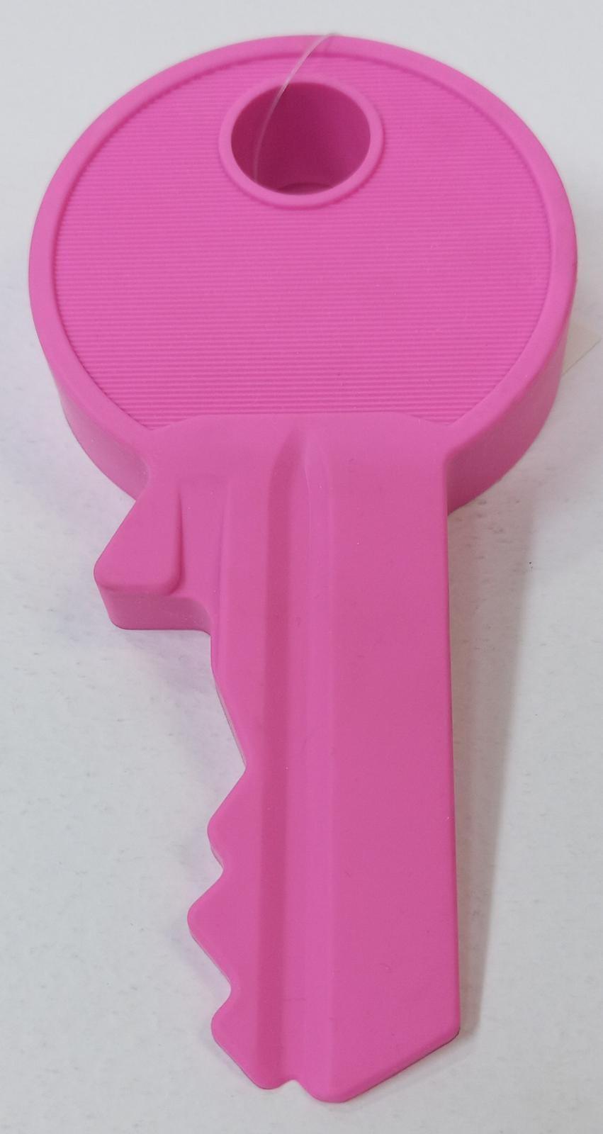 Door Stopper - Pink - Silicone Wedge Decorative Key Shape - Great for Kids Room, Flexible and Non Scratching, Heavy Duty - Stop Door From Closing - Spectrawide Bookstore