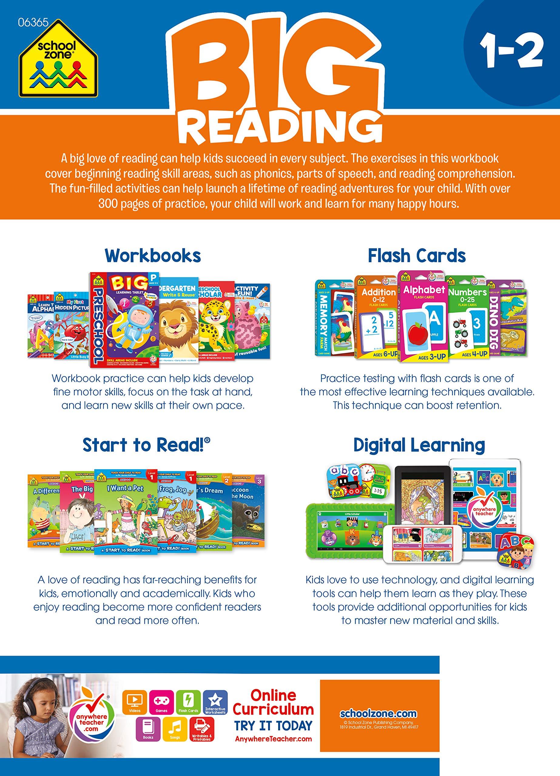 School Zone Big Reading 1-2 Workbook Ages 6-8 - Spectrawide Bookstore