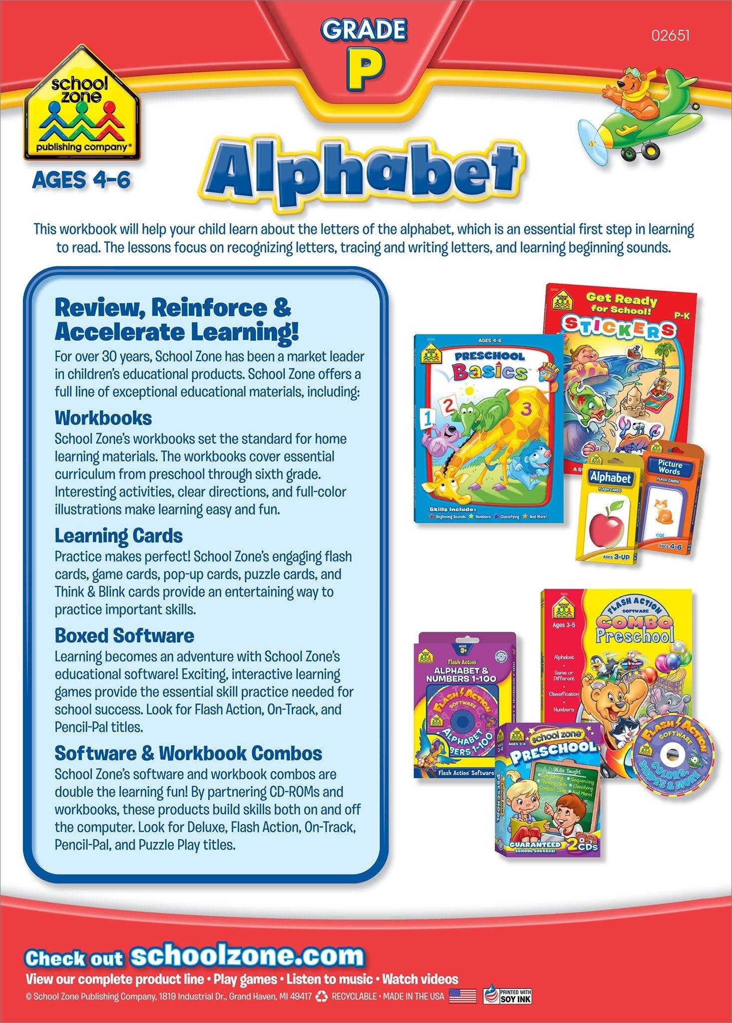 School Zone Alphabet Workbook Ages 4-6