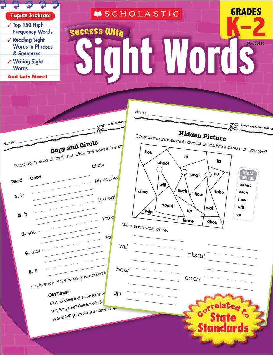 Scholastic Success with Sight Words Workbook Gr K-2 - Spectrawide Bookstore