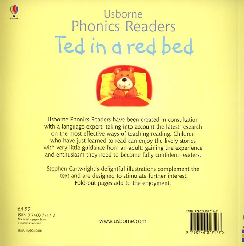 Usborne Phonics Readers - Ted in a red bed - Spectrawide Bookstore