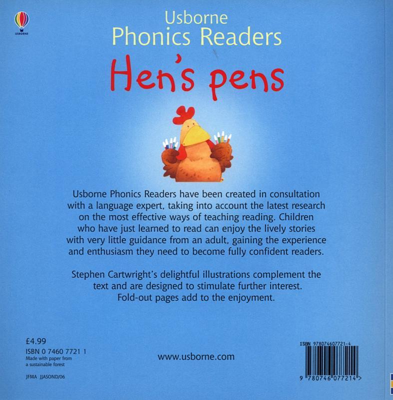 Usborne Phonics Readers - Hen's Pens - Spectrawide Bookstore