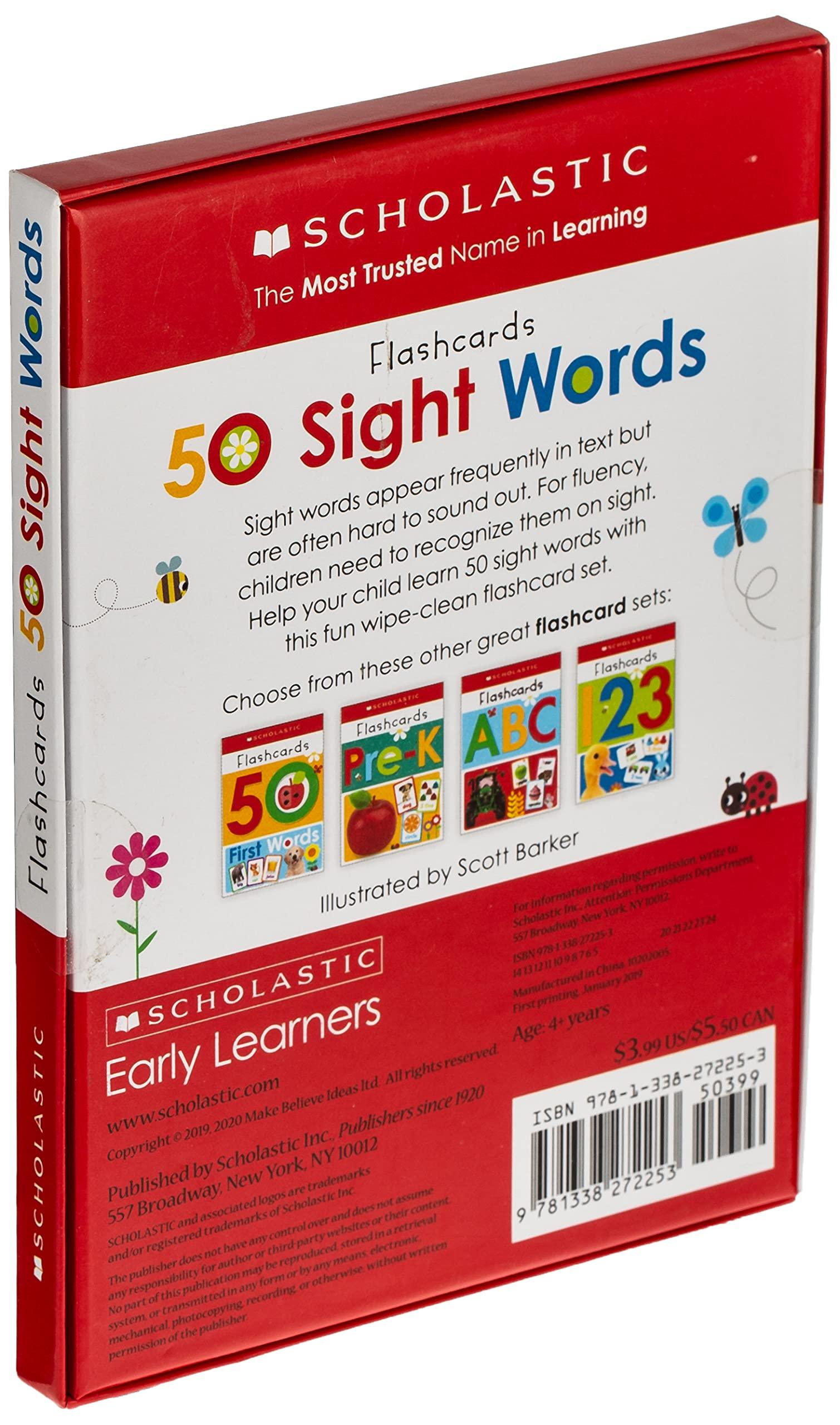 Scholastic Early Learners - 50 Sight Words Flashcards - Spectrawide Bookstore