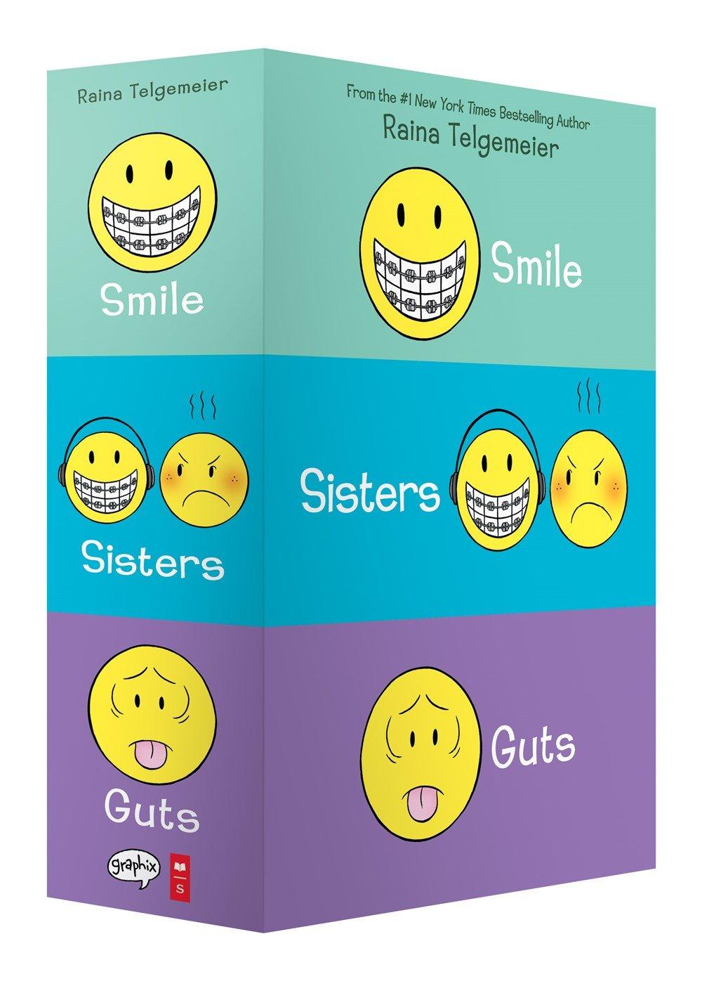 Raina Telgemeier - Smile-Sisters-Guts (3 Books Box Set) - Spectrawide Bookstore