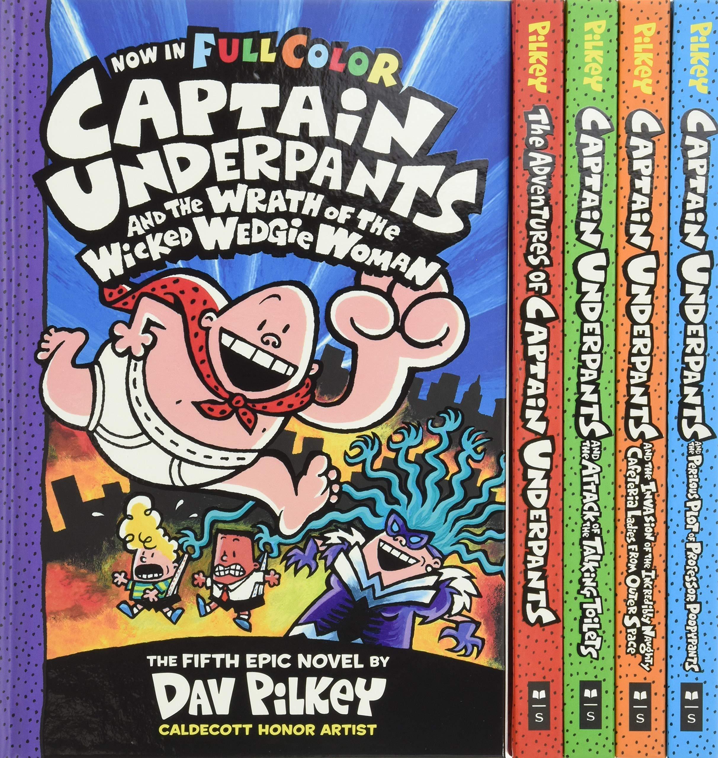 Captain Underpants Colossal COLOR Collection #1-5 (5 Hardback Books Box set) - Spectrawide Bookstore