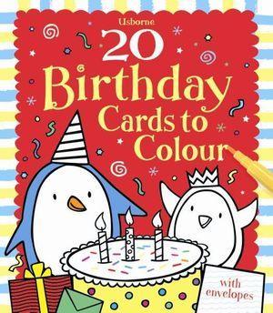 USBORNE - 20 Birthday Cards to Colour - Spectrawide Bookstore