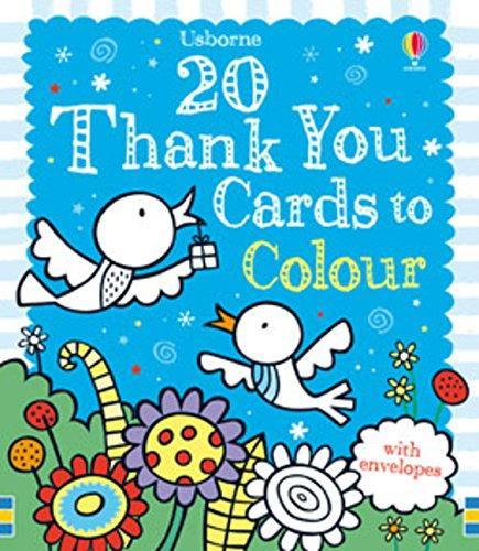 USBORNE - 20 Thank You Cards to Colour with Envelopes - Spectrawide Bookstore