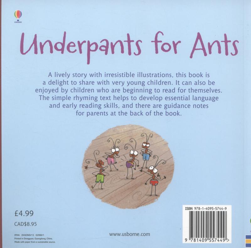 Usborne Phonics Readers - Underpants For Ants - Spectrawide Bookstore