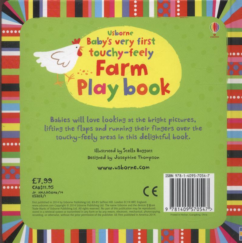 USBORNE - Baby's Very First Touchy-Feely Farm Play Book - Spectrawide Bookstore