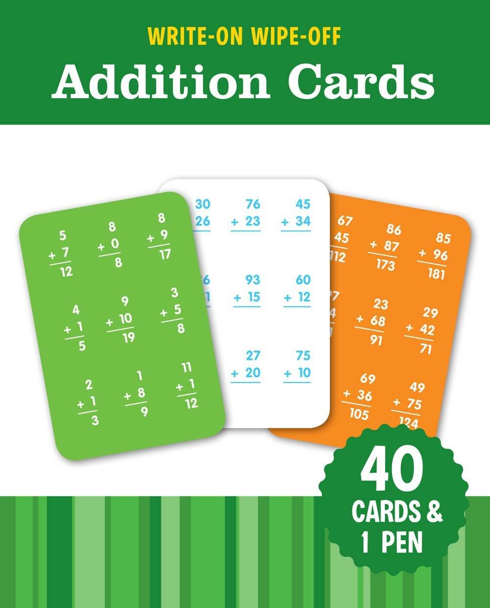 Write-On Wipe-Off Addition Cards - 40 cards + 1 pen - Spectrawide Bookstore