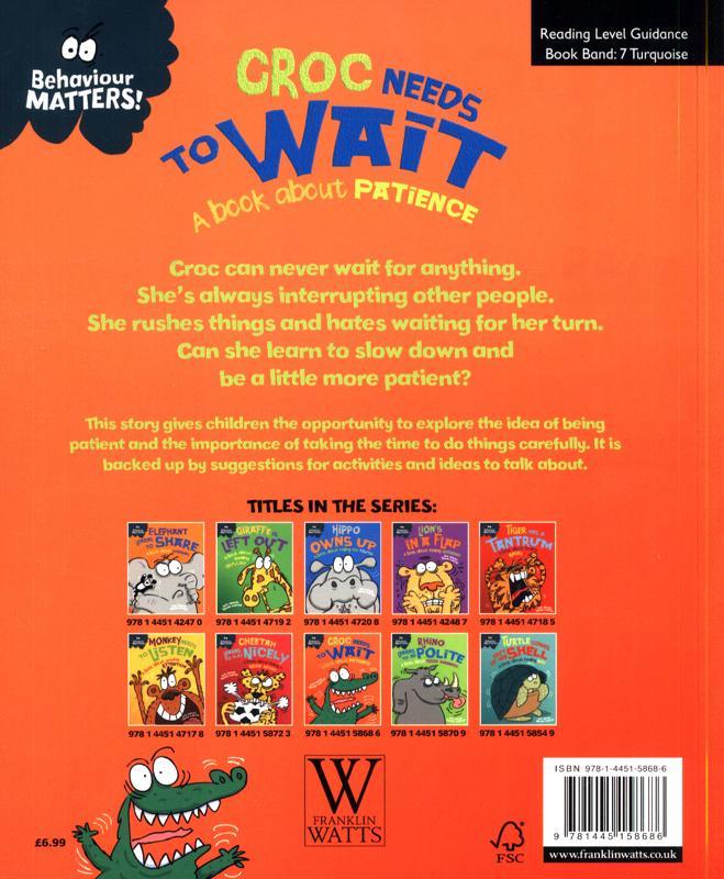 Behaviour Matters: Croc Needs to Wait - A book about patience - Spectrawide Bookstore