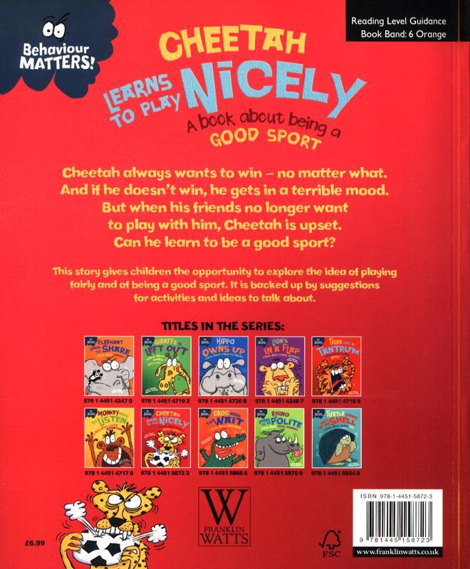 Behaviour Matters: Cheetah Learns to Play Nicely - A book about being a good sport - Spectrawide Bookstore