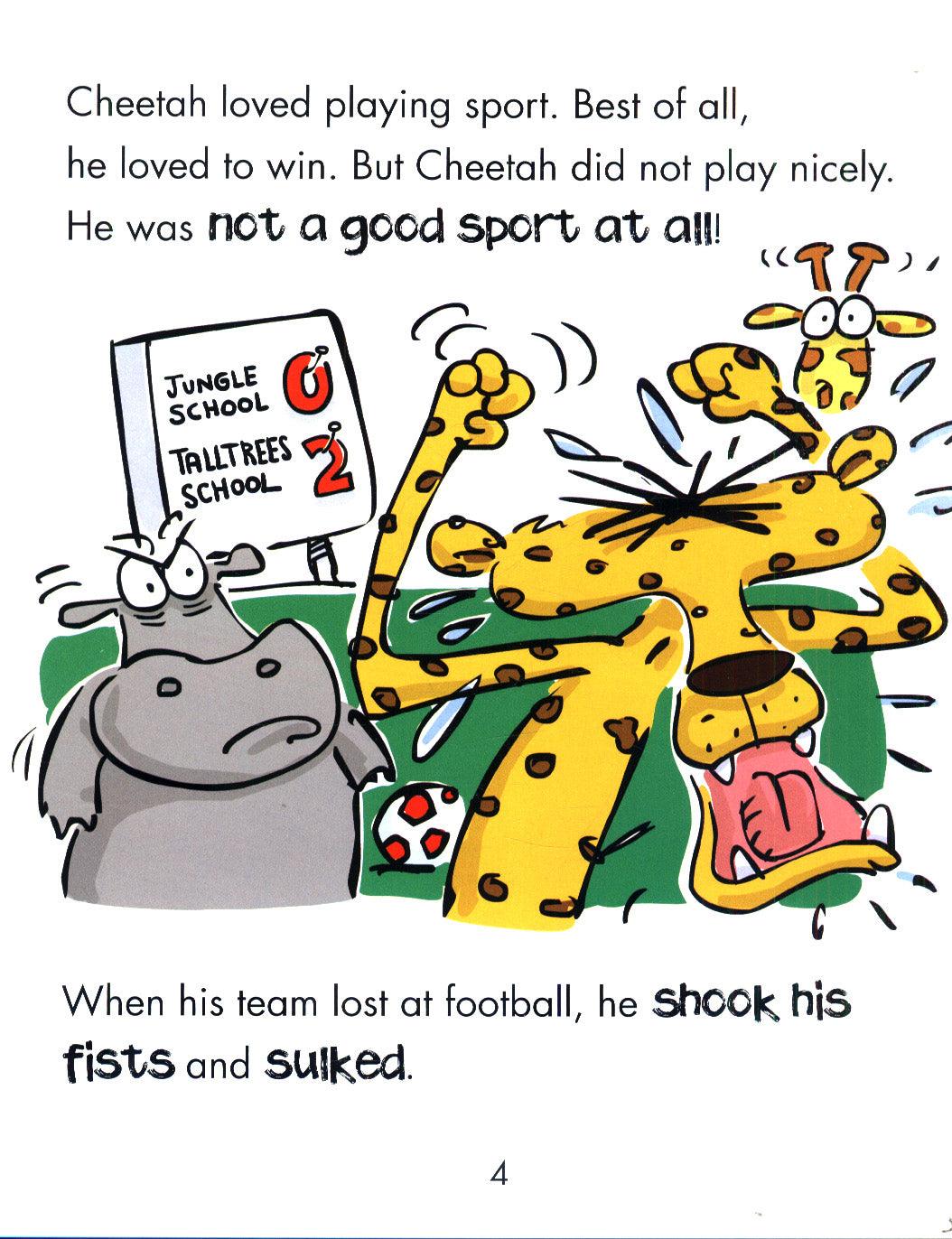 Behaviour Matters: Cheetah Learns to Play Nicely - A book about being a good sport - Spectrawide Bookstore