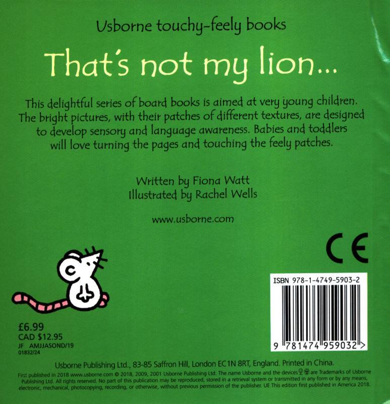Usborne touchy-feely books-That's not my lion - Spectrawide Bookstore