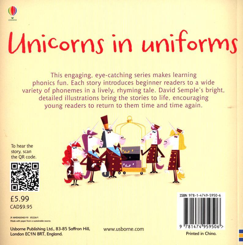 USBORNE - Unicorns in Uniforms - Usborne Phonics Readers - Spectrawide Bookstore