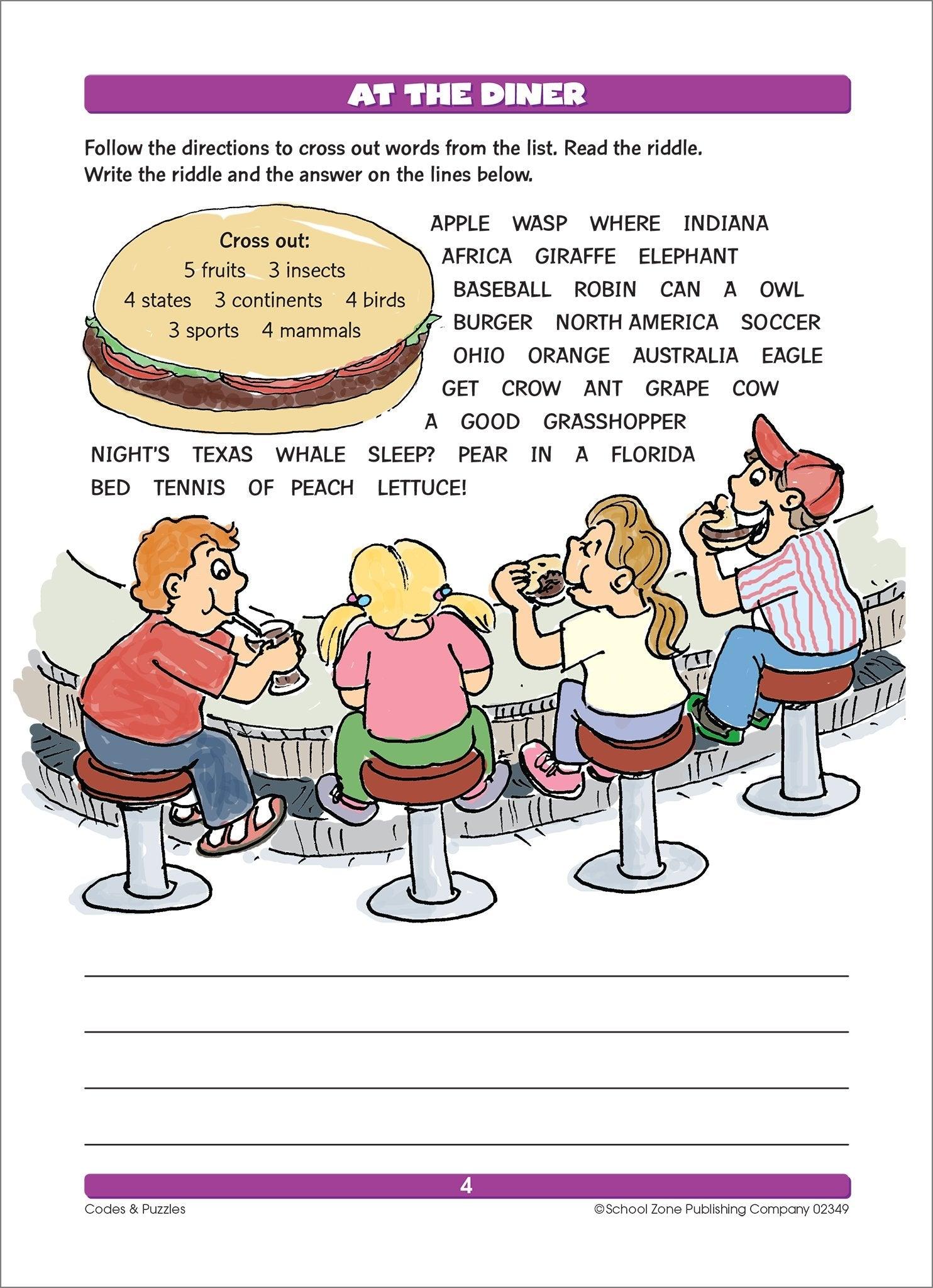 School Zone An Activity Zone Codes & Puzzles Ages 7-Up - Spectrawide Bookstore