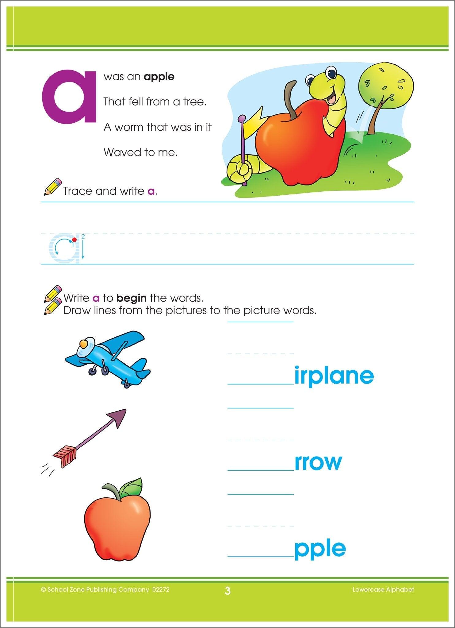 School Zone Lowercase Alphabet A Get Ready! Deluxe Edition Ages 3-5 - Spectrawide Bookstore