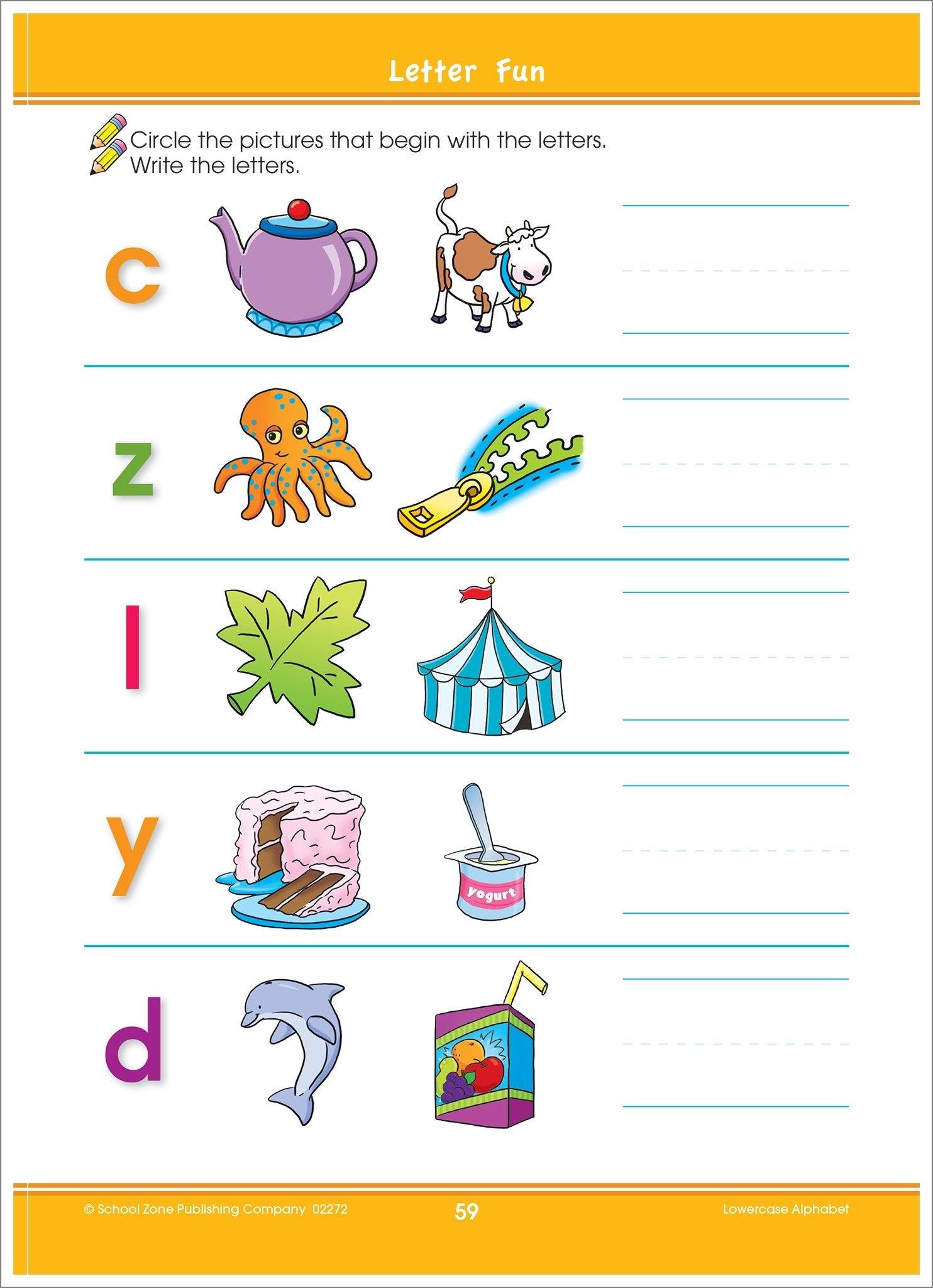 School Zone Lowercase Alphabet A Get Ready! Deluxe Edition Ages 3-5 - Spectrawide Bookstore