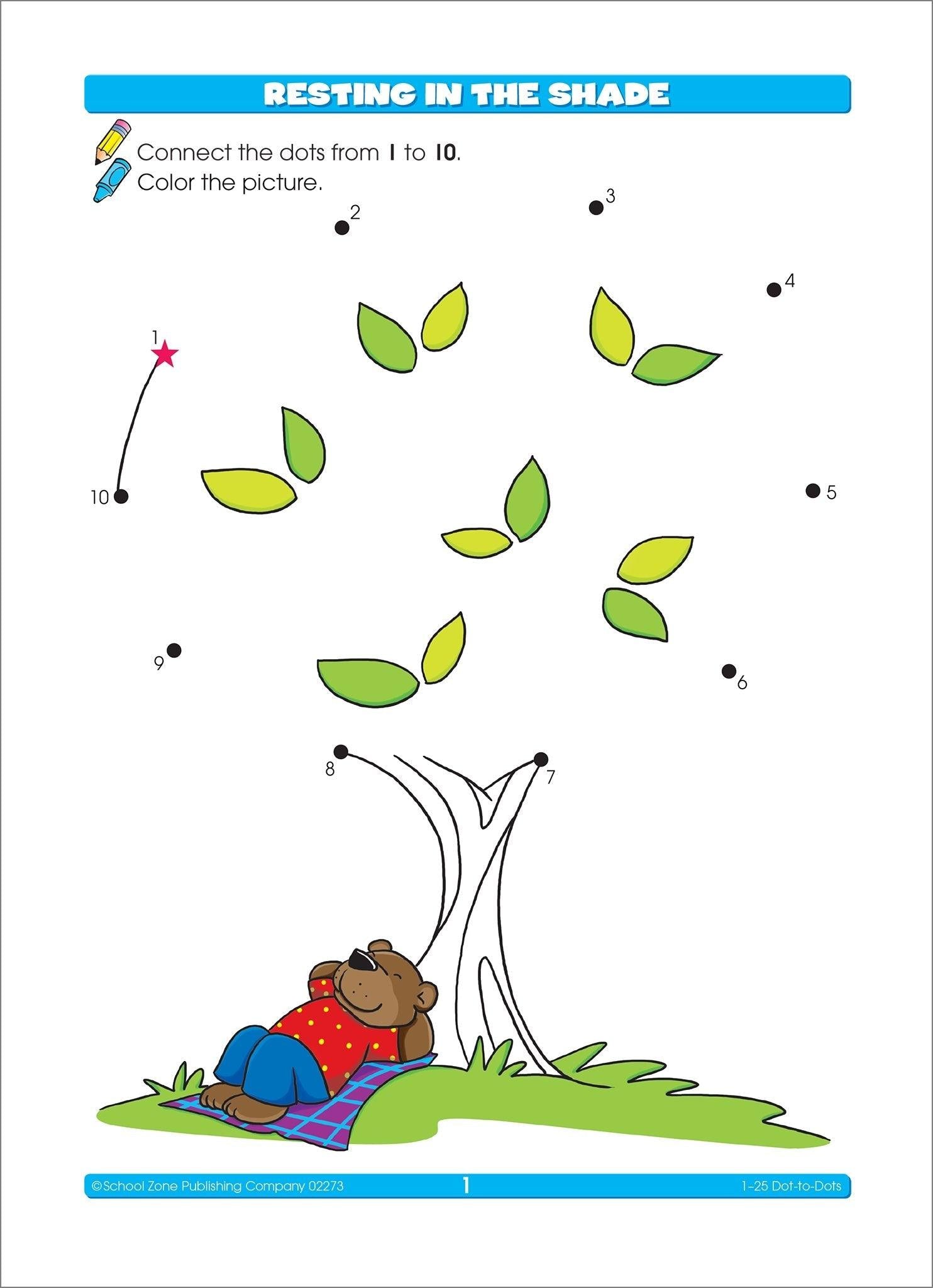 School Zone A Get Ready! Book 1-25 DOT-to-DOTS Ages 3-5 - Spectrawide Bookstore