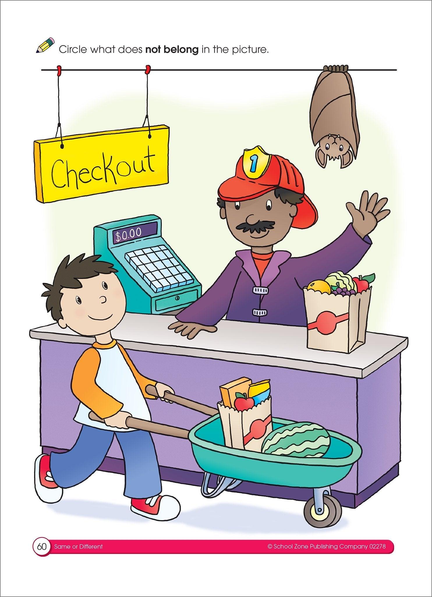 School Zone A Get Ready! Book Same or Different - Spectrawide Bookstore