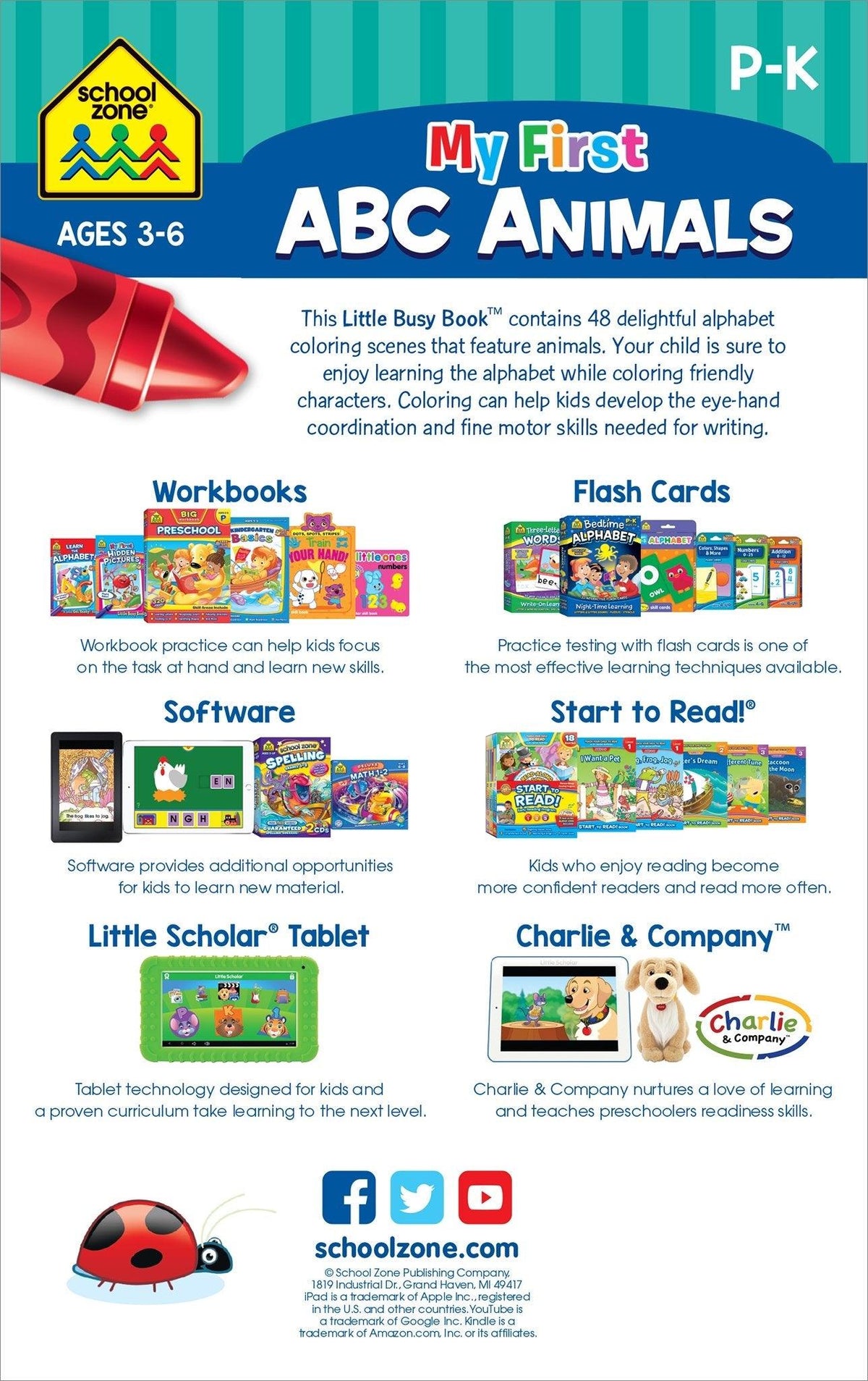Learning My First Abc School Zone My First ABC Animals Learn the Alphabet & Color little Bus