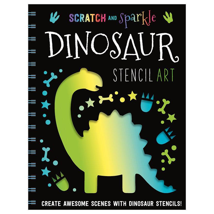 Scratch and Sparkle Dinosaur Stencil Art - Spectrawide Bookstore